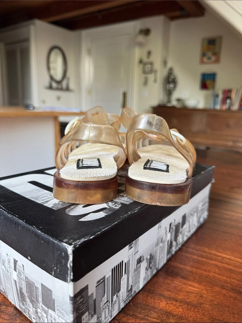 DKNY Jelly Fisherman’s Sandals in Champagne Gold - Comfortable Strappy Design